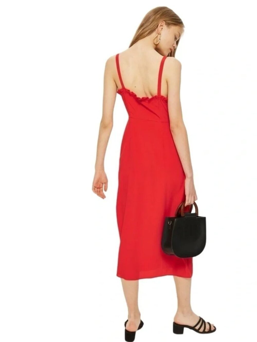 🆕 Topshop | Ruffle Button Down Slipdress - Picture 2 of 7